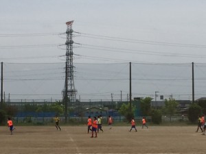 中学サッカー部　初の練習試合